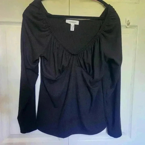 Penningtons Addition Elle Black Sweetheart Long Sleeve Knit Stop Size 1x - Picture 2 of 8